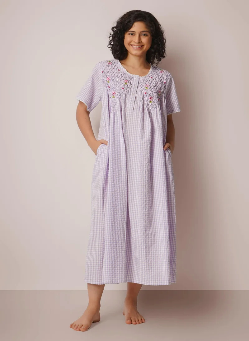 After Dark Agatha, Nightdress with Hand-Smocking and Hand-Embroidery