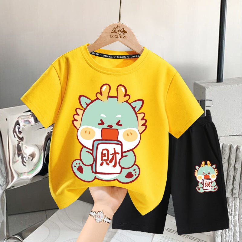 Boys' Short-Sleeved T-Shirt Pure Cotton Children'S Clothing Children'S Top Big Children'S Summer Thin Half-Sleeved T-Shirt - Image 1