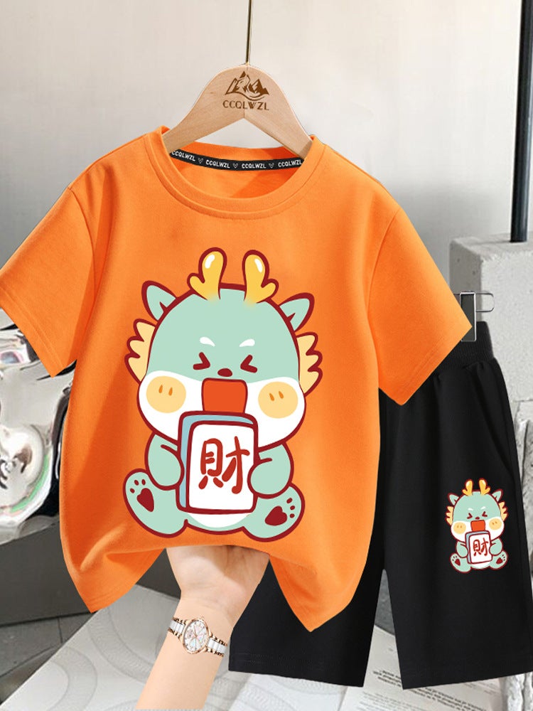 Boys' Short-Sleeved T-Shirt Pure Cotton Children'S Clothing Children'S Top Big Children'S Summer Thin Half-Sleeved T-Shirt - Image 2