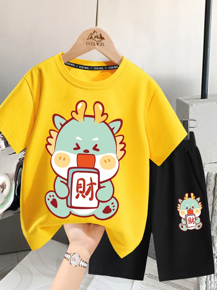 Boys' Short-Sleeved T-Shirt Pure Cotton Children'S Clothing Children'S Top Big Children'S Summer Thin Half-Sleeved T-Shirt - Image 4