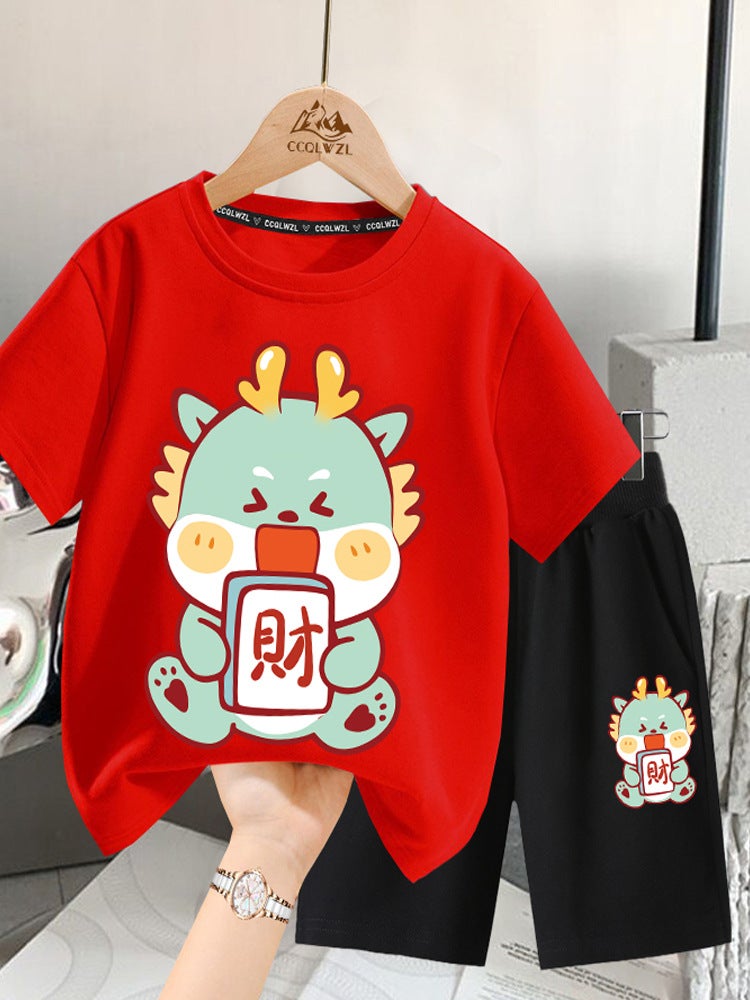 Boys' Short-Sleeved T-Shirt Pure Cotton Children'S Clothing Children'S Top Big Children'S Summer Thin Half-Sleeved T-Shirt - Image 5