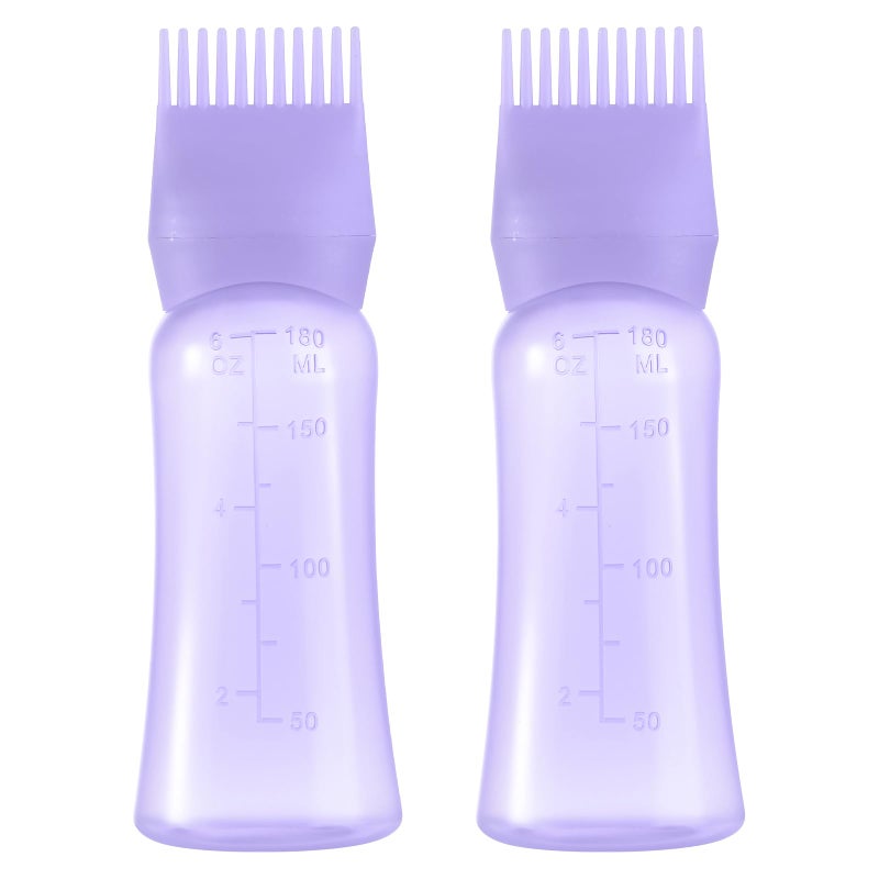 Dymoece D Dymoece Root Comb Applicator Bottle 6 Ounce Hair Oil Applicator for Hair Dye Hair Oiler Comb Bottle with Graduated Scale - Image 3