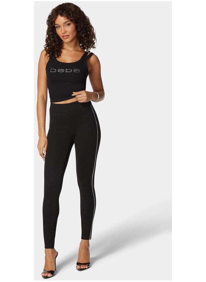 bebe High Waist Rhinestone Detail Pdr Legging  - Image 2