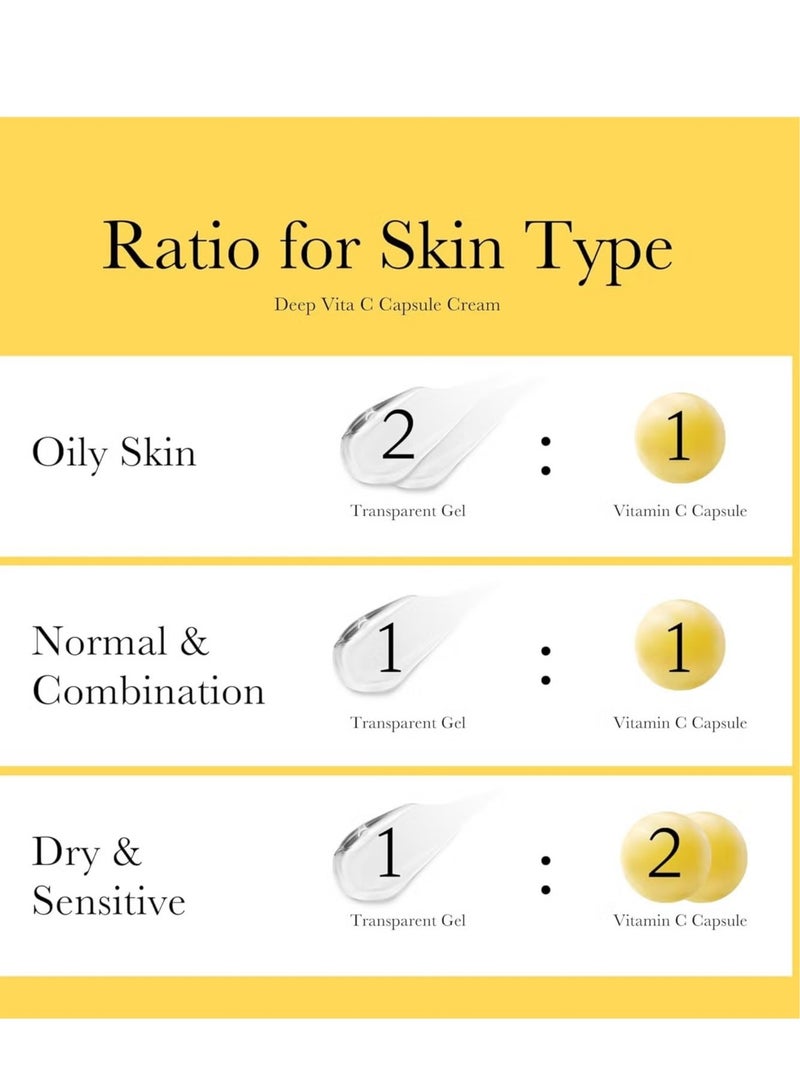 Medicube Deep Vitamin C Golden Capsule Face Moisturizer - Liposome Capsules For Wrinkles, Skin Radiance - Transparent Gel for Glow Hydration - Korean Skin Care 1.94 oz