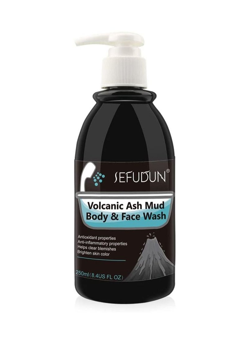 Sefudun Volcanic Ash Mud Body and Face Wash Cleanser 250ml Face Wash For Women Deep Cleansing Antioxidants Anti  inflammatory Blemish Removing Oil Control Exfoliating Whitening Shower Gel Unisex - Image 1