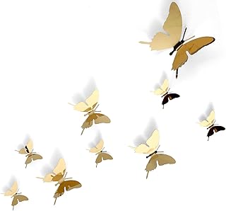 Ferraycle 24 Pieces Metal Butterfly Decorations, 3D Flying Butterfly for Ceiling , Cute DIY Art Decor for Shopping Mall - Image 1
