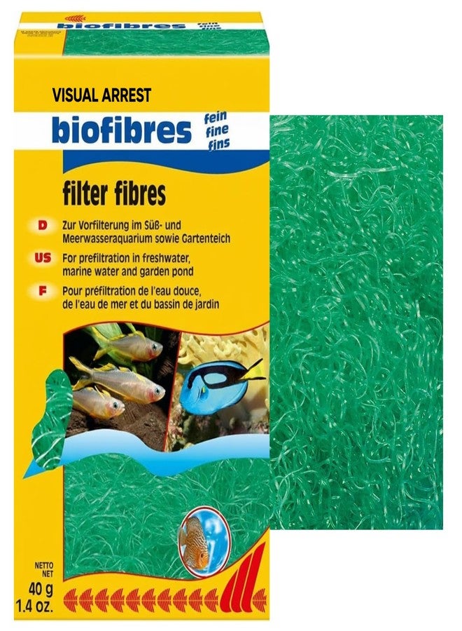 VISUAL ARREST Biofibres Coarse Biomechanical Filter Media - High Performance Prefilter for Aquarium & Pond - Enhances Water Clarity, Protects Fine Media in Canister, Sump, External Filters Coarse Biological - 40g - Image 1