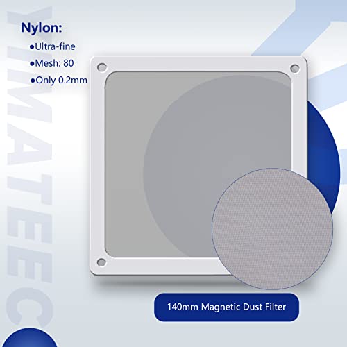 YIMATEECO Dust Filter PC 140mm for Computer Cooler/PSU/Routers Nylon 80 Mesh, Magnetic Frame PC Fan Dust Mesh PC Cooler Filter Dustproof Computer Fan Grills (Nylon, 140 * 140mm, 10pcs, White) - Image 3