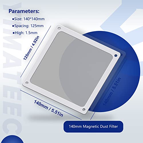 YIMATEECO Dust Filter PC 140mm for Computer Cooler/PSU/Routers Nylon 80 Mesh, Magnetic Frame PC Fan Dust Mesh PC Cooler Filter Dustproof Computer Fan Grills (Nylon, 140 * 140mm, 10pcs, White) - Image 4