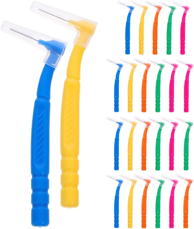 30pcs Interdental Toothbrush Set Multi-Color Handles, Orthodontic Floss Brush for Braces and Tight Teeth Cleaning, Manual Oral Care Tool for Daily Dental Hygiene - Image 1