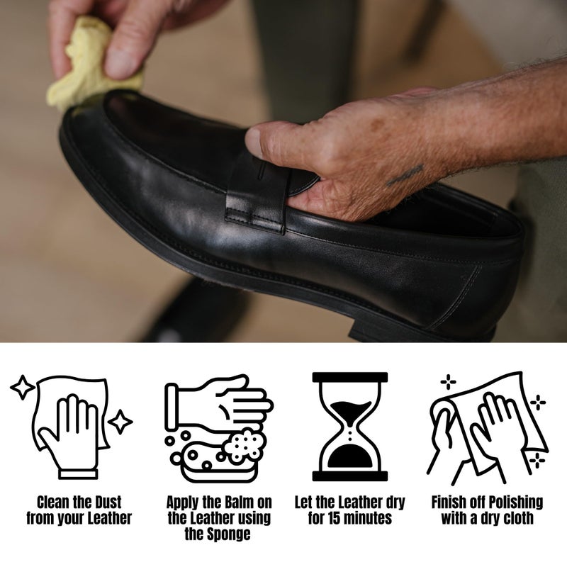 G.B.S Leather Milk Conditioner & Cleaner â€“ 5 oz â€“ Natural, Non-Toxic â€“ Restores Dry, Cracked & Scratched Leather â€“ Waterproofs & Protects â€“ Includes Sponge Applicator - Image 2