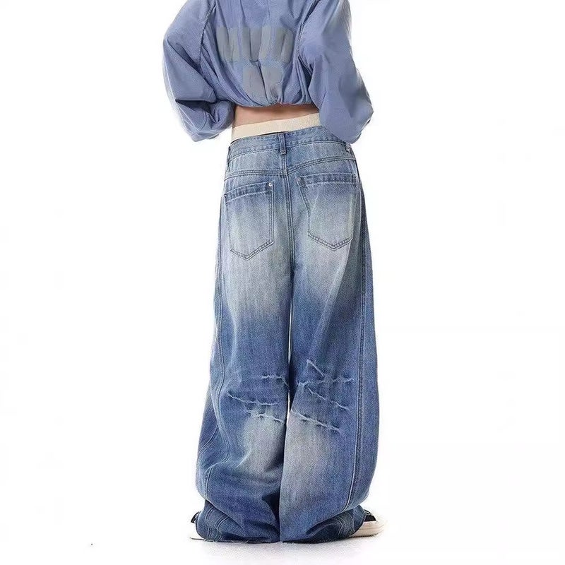 Unisex Classic Denim Jeans Loose Fit Daily Outdoor Wear - Image 4