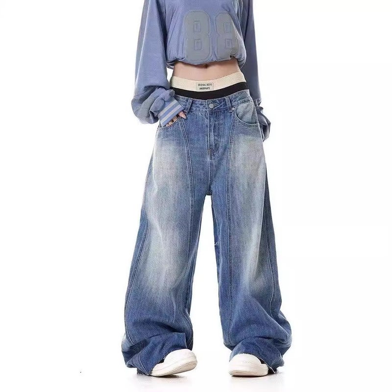 Unisex Classic Denim Jeans Loose Fit Daily Outdoor Wear - Image 1