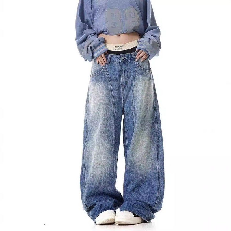 Unisex Classic Denim Jeans Loose Fit Daily Outdoor Wear - Image 3