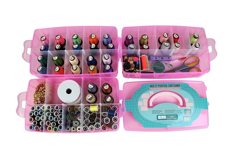 Kian 3 Removable Layers 30 Grid Box for Jewellery Plastic Multi Utility Craft Accessories Storage Earrings RingCosmeticLipstickThread SpoolsBobbinsBeadsNail polishhairpin Etc Rendom Colour - Image 4
