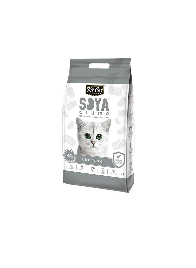 Kit Cat SoyaClump Soybean Charcoal Cat Litter 7L Charcoal - Image 2