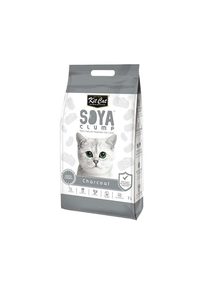 Kit Cat SoyaClump Soybean Charcoal Cat Litter 7L Charcoal - Image 1