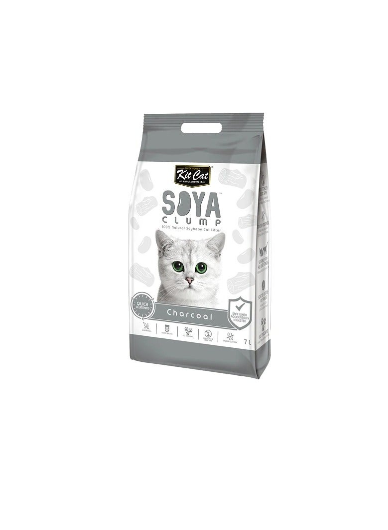 Kit Cat SoyaClump Soybean Charcoal Cat Litter 7L Charcoal - Image 3
