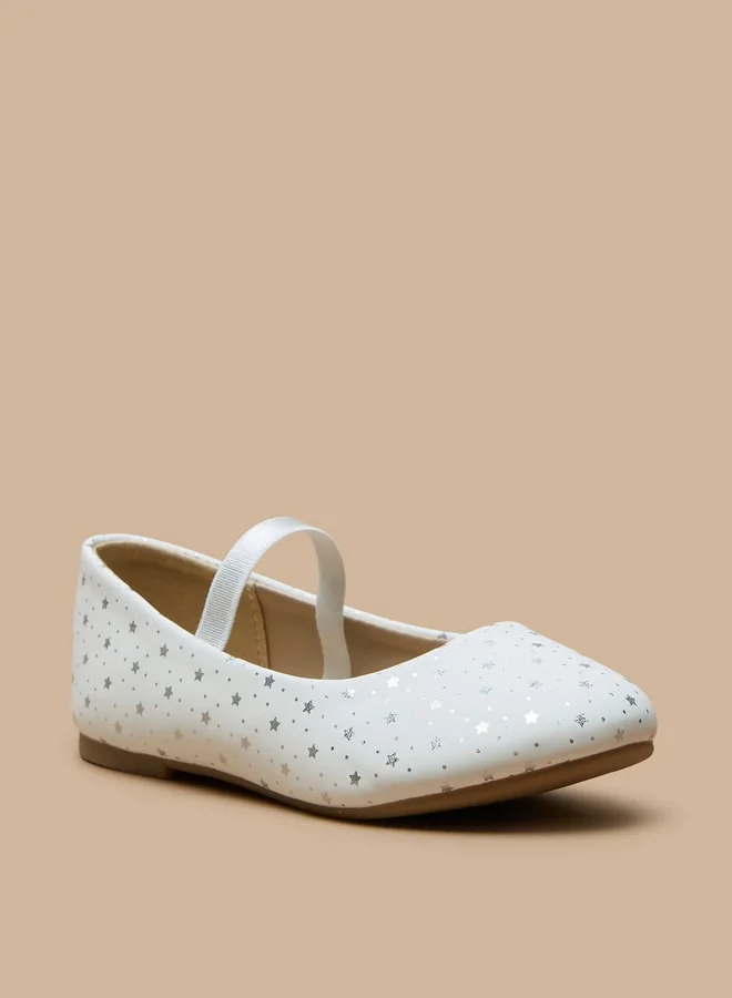 فلورا بيلا من شو إكسبرس Girls Star Print Slip-On Round Toe Ballerina Shoes