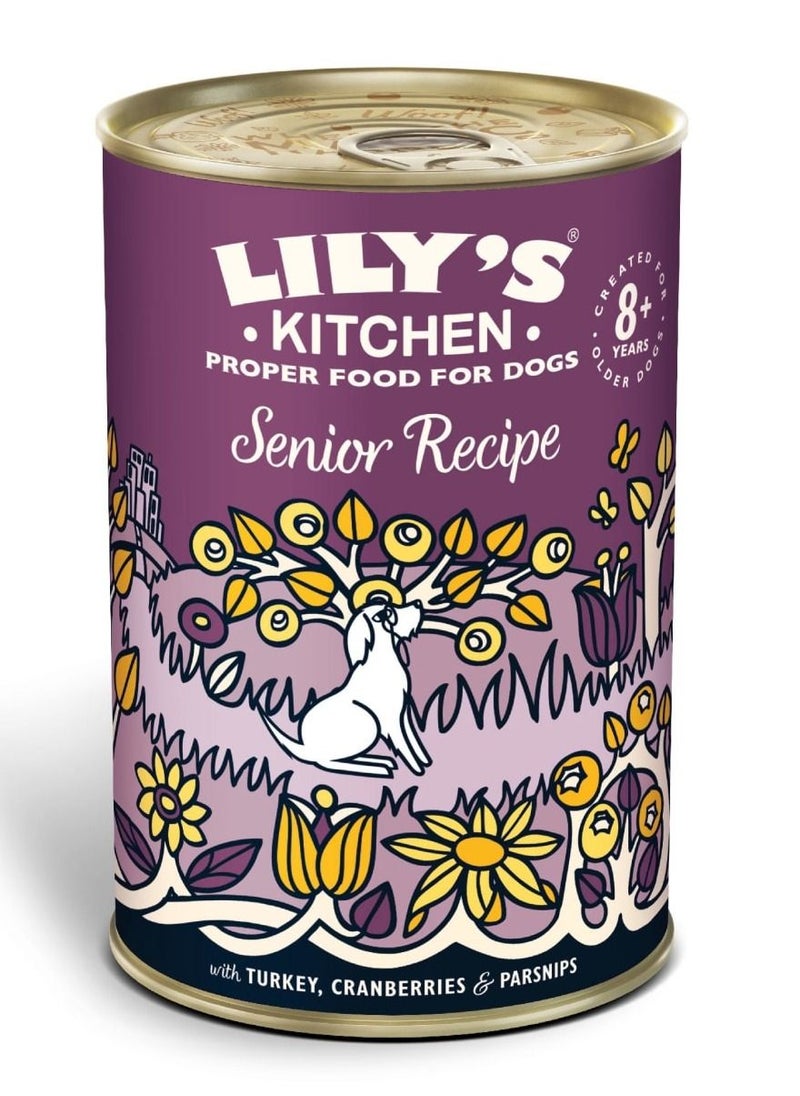 Lily's Kitchen Senior Recipe Wet Dog Food with Turkey, Cranberries and Parsnips 400g  - Image 1