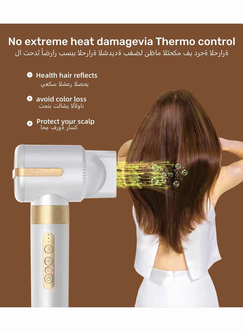 ZONBON 7-in-1 Hair Dryer Brush and Styling Tool Set, Hair Streightening Brushes, Hot Air Curler, for Drying, Combing, Curling, and Straightening Hair, 1400W, 110,000 RPM Air Curler Suitable for Ion-Enhanced Hair Dryer with three Temperature Levels and Cold Air Salon-Quality Styling Black Gift box - Image 5