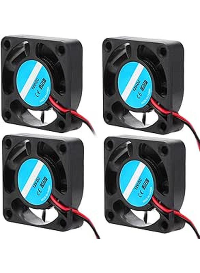 High Speed 7000RPM Quiet 12V 3D Printer Cooling Fan 4Pcs Black ABS Material - Image 1