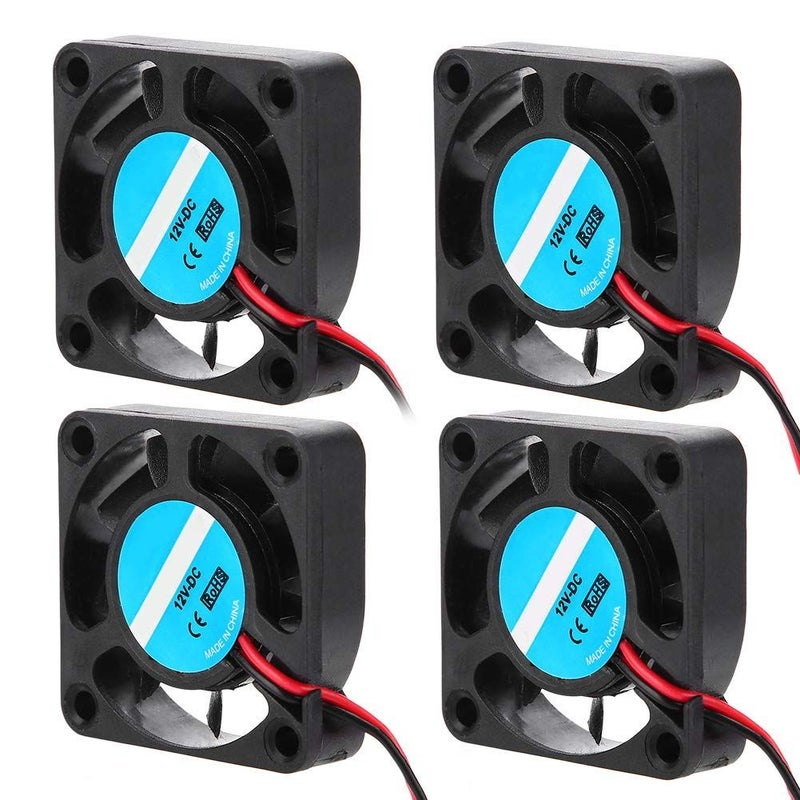 High Speed 7000RPM Quiet 12V 3D Printer Cooling Fan 4Pcs Black ABS Material - Image 2