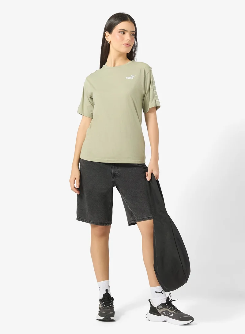 PUMA lux army Essential Tape Relaxed T-Shirt for Women | Best Price UAE