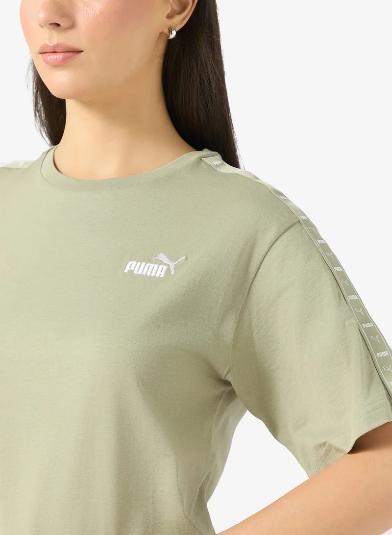 PUMA lux army Essential Tape Relaxed T-Shirt for Women | Best Price UAE