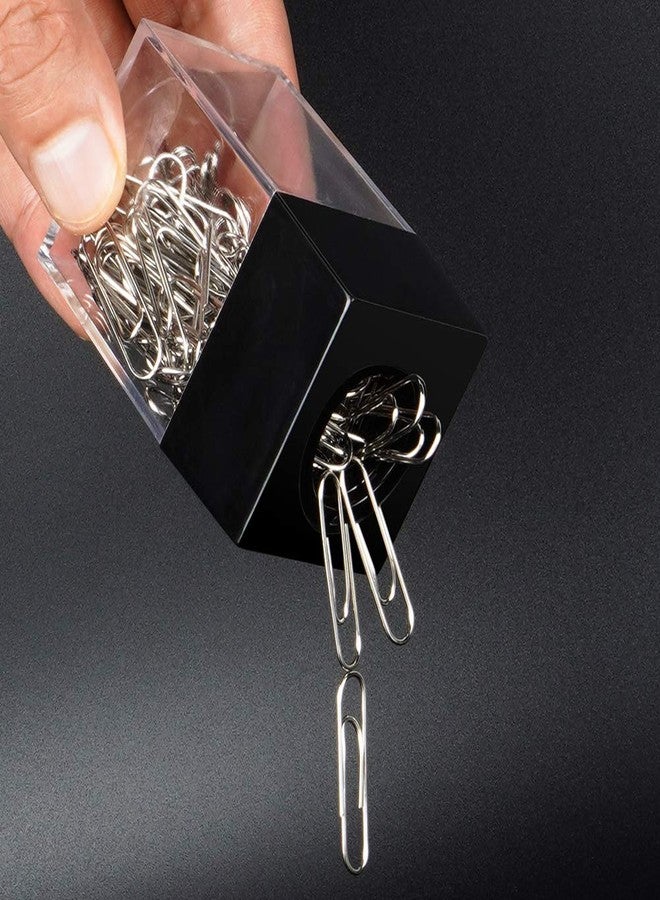 grwanpen® 2 magnetic paper clip dispenser boxes with 100 metal paper clips each,Black - Image 4