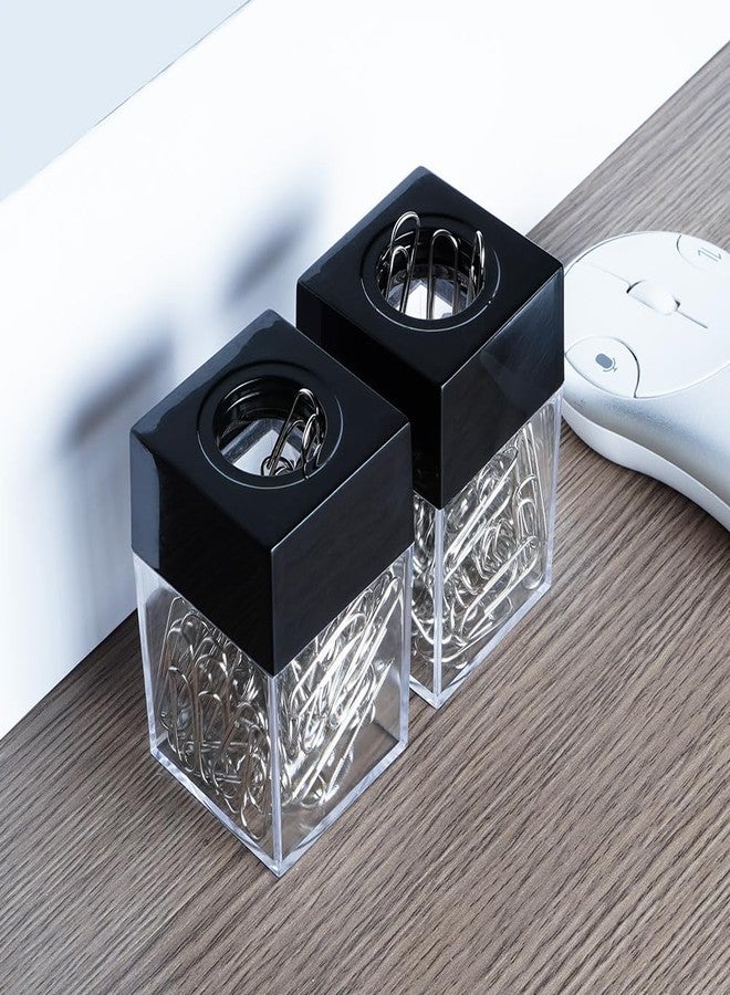 grwanpen® 2 magnetic paper clip dispenser boxes with 100 metal paper clips each,Black - Image 5