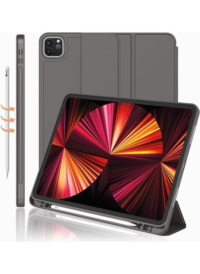 Space Gray Trifold Smart Case for iPad Pro 11-Inch (2022/2021) - With Pencil Holder, Soft TPU Back, Auto Wake/Sleep, and Pencil Charging Support - Image 1