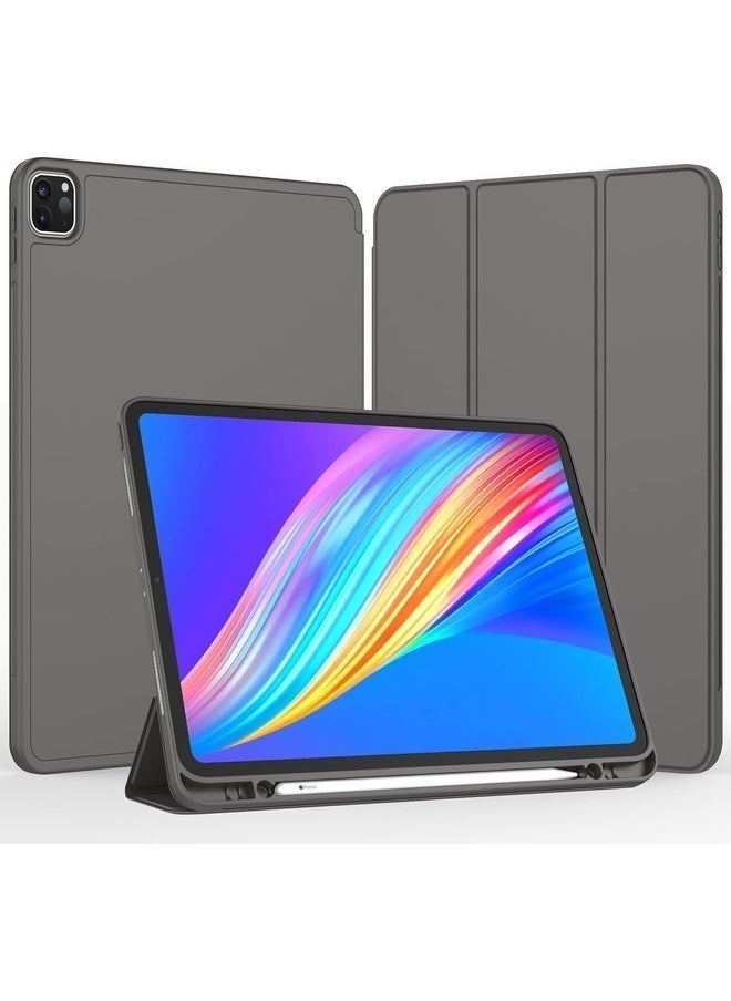Space Gray Trifold Smart Case for iPad Pro 11-Inch (2022/2021) - With Pencil Holder, Soft TPU Back, Auto Wake/Sleep, and Pencil Charging Support - Image 2