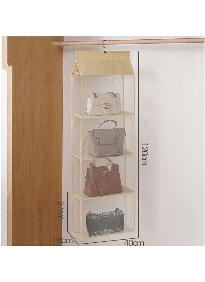 yongsheng Hanging Purse Handbag Organizer for Closet Purse organizer with 4 Mesh Shelves Handbag Closet Purse Storage Bag  - Image 2