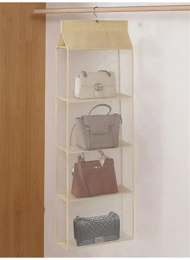 yongsheng Hanging Purse Handbag Organizer for Closet Purse organizer with 4 Mesh Shelves Handbag Closet Purse Storage Bag  - Image 1