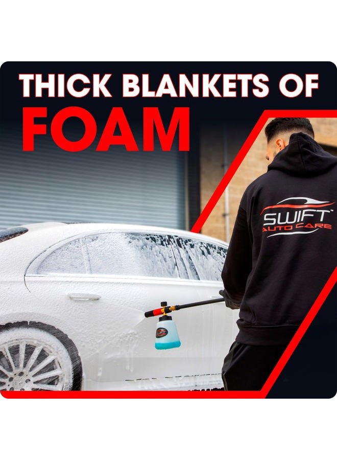 Swift Auto Care Premium Foam Cannon for Pressure Washer – Heavy Duty Foam Sprayer for Wash | ¼ Inch Quick Connector | Adjustable Wide Mouth for Extra Thick Snow Foam | Holds 1 Liter of Soap! - Image 3