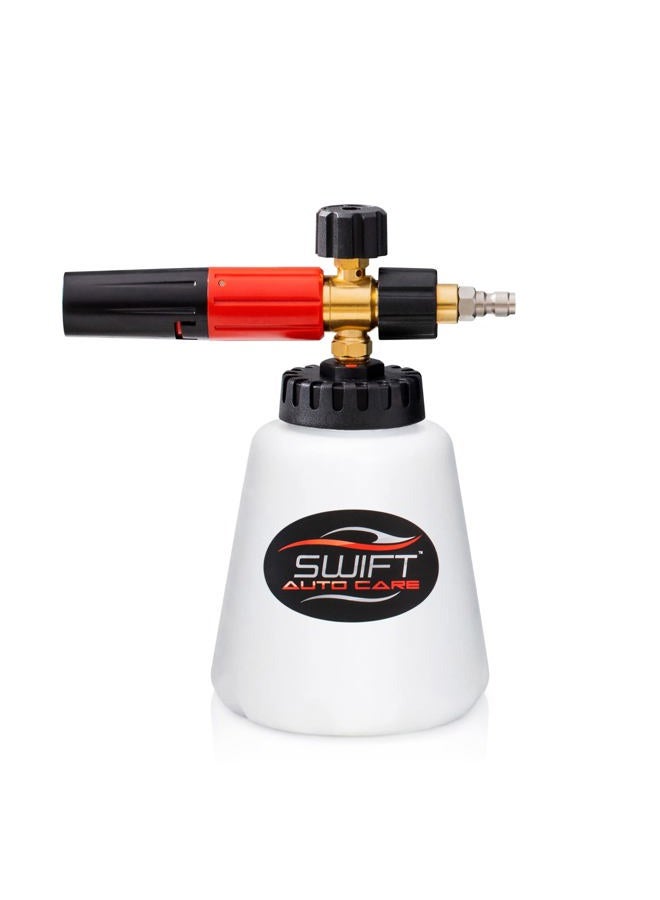 Swift Auto Care Premium Foam Cannon for Pressure Washer – Heavy Duty Foam Sprayer for Wash | ¼ Inch Quick Connector | Adjustable Wide Mouth for Extra Thick Snow Foam | Holds 1 Liter of Soap! - Image 1