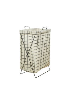 Open Top High Quality Laundry Hamper with Handle White and Black 56 x 25 x 36 cm SSB0135A-A