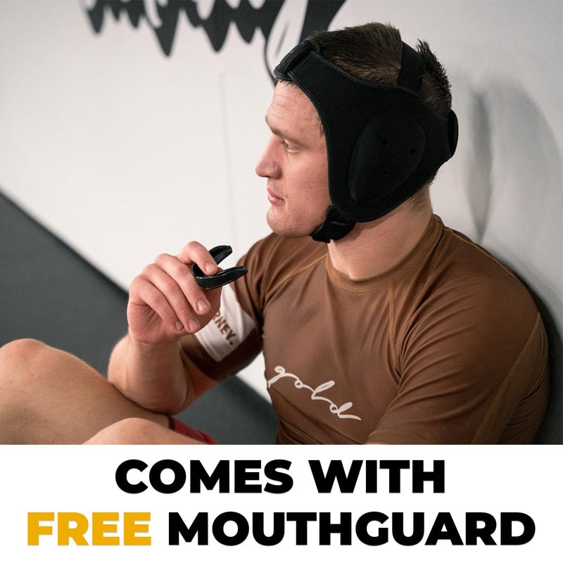 Gold BJJ Headgear for Jiu Jitsu, Wrestling, and MMA - Image 5