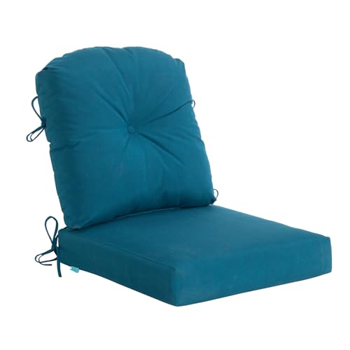 QILLOWAY Outdoor Chair Cushion Set with StringsReplacement Outdoor Cushions for Patio FurniturePeacock Blue