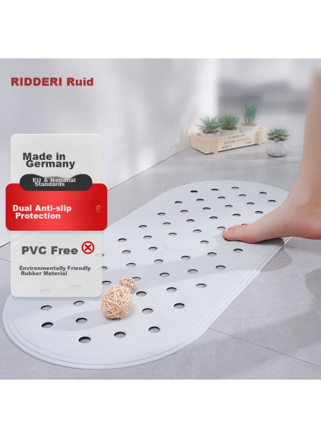 Ridder German Imported Tpe Bathroom Non-slip Mat, Round Hole Hollow Long Non-slip Mat In Light Gray, 36*80 - Image 1