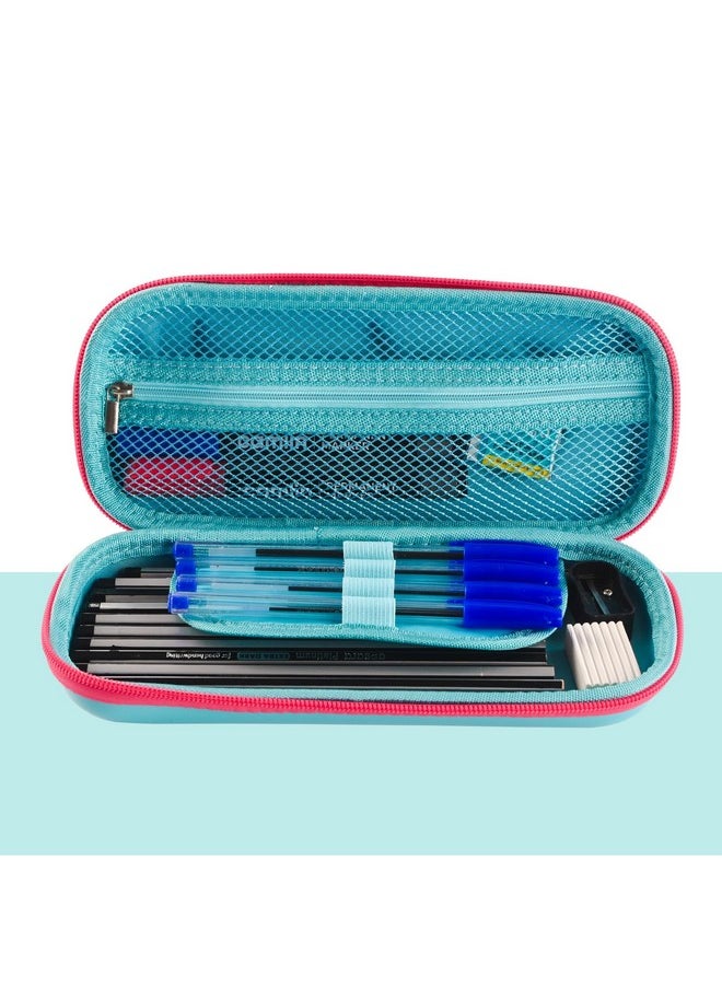 Kuber Industries Kuber Industries Pack of 2 Kids 3D Pencil Box for Girls with Zip | Multi-Purpose Pencil Case - Ideal for Storing Pens & Erasers | Disney Printed - Blue & Red  - Image 2