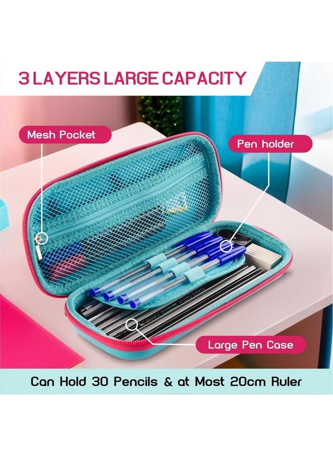 Kuber Industries Kuber Industries Pack of 2 Kids 3D Pencil Box for Girls with Zip | Multi-Purpose Pencil Case - Ideal for Storing Pens & Erasers | Disney Printed - Blue & Red  - Image 4