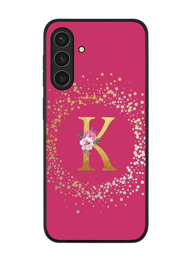 Stylizedd For Samsung Galaxy A17 / A17 4G Case,Slim fit Camera Protection, Shockproof Thin Phone cover  - Custom Monogram Floral - K ( Deep Pink )