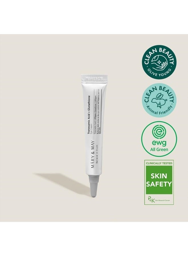 MARY & MAY Tranexamic Acid Glutathione Eye Cream 12g | Reduce Dark Circles & Freckles, Brighten Skin, Niacinamide, ViatminC, Hyaluronic Acid, Korean Skincare, marynmay - Image 2