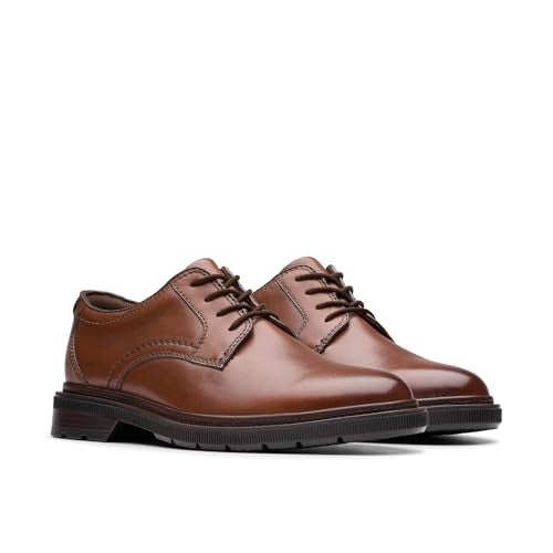 Clarks Men's Burchill Derby Dark Tan Leather 9.5 Medium - Image 5