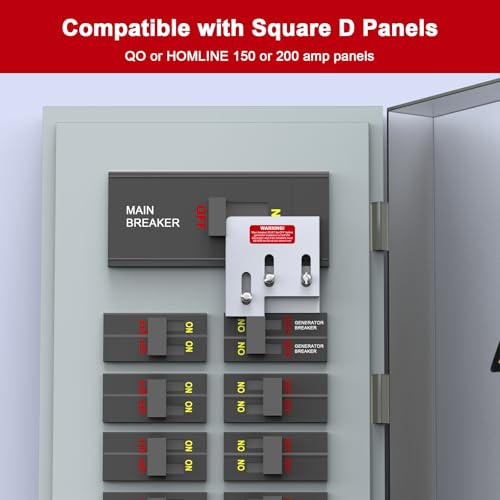 Natupal Generator Interlock Kit Compatible with Square D QO or Homeline 150 or 200 amp panels. 1 3/8 inches Spacing between main and generator breaker, Professional and Interlock Kit (SD200A) - Image 2