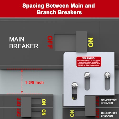 Natupal Generator Interlock Kit Compatible with Square D QO or Homeline 150 or 200 amp panels. 1 3/8 inches Spacing between main and generator breaker, Professional and Interlock Kit (SD200A) - Image 3