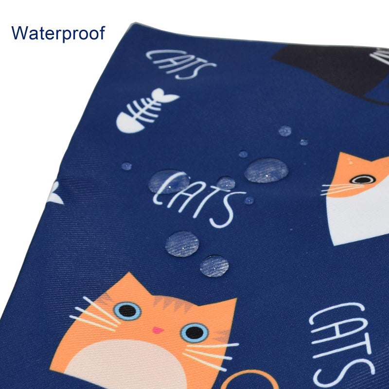 enyuwlcm Mini Lunch Tote Pouch Reusable Small Cute Lunch Bag with Drawstring Suitable for Girls Women Cat Blue - Image 5