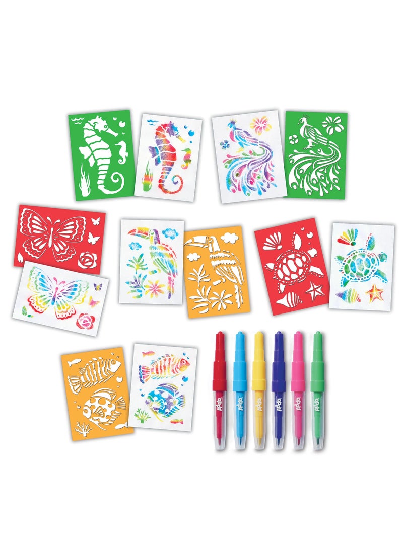 ADDO Addo Out to Impress Airbrush Pens Set | Wildlife Stencils Included | Arts & Craft | DIY Craft Kit | Do it Yourself | Educational & Learning | Creative Gift for Kids and Adults - Image 2